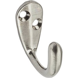 National Hardware N325-506 V162 Clothes Hooks in Satin Nickel, 2 pack