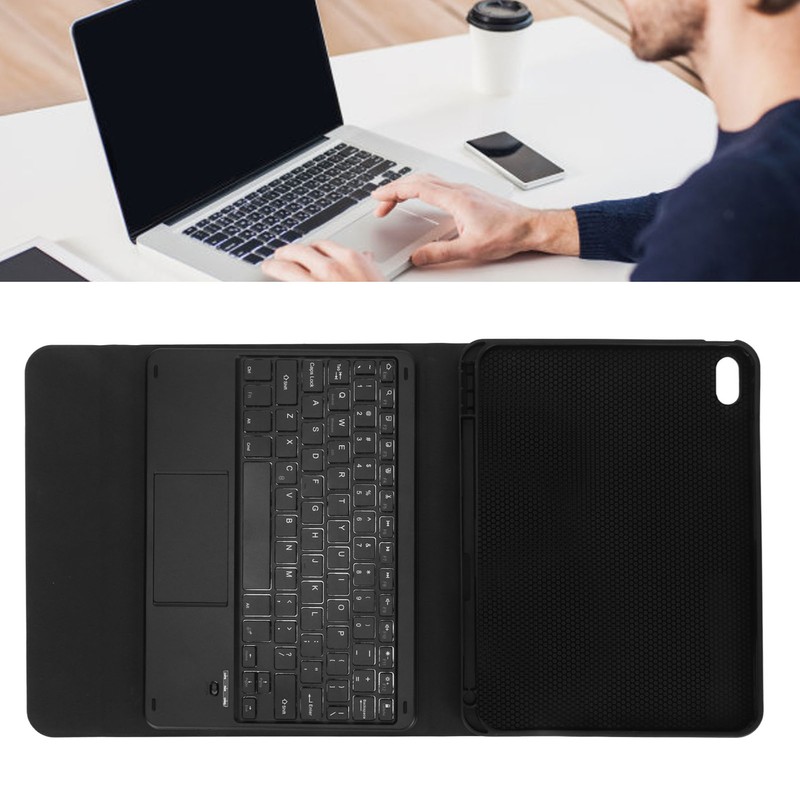 Tablet Case with Magnetic Keyboard Pencil Holder Touchpad for IOS