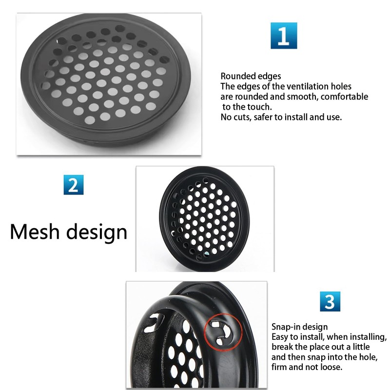 Aoktorkit 20Pcs Round Ventilation Grilles 19mm Stainless Steel Air Vent