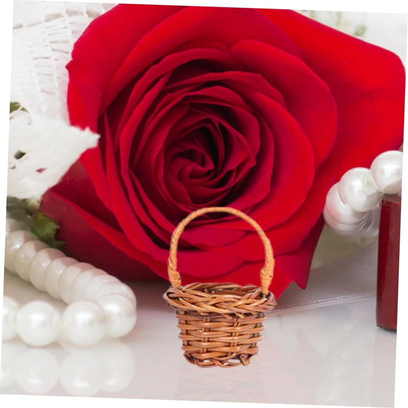 12Pcs Miniature Baskets Handheld Woven Baskets for Home Office Decor