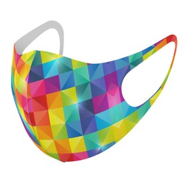 [スマコレ] デザイン マスク ２枚セット ポリエステル 洗える 布マスク 男女兼用 014647 模様 レインボー