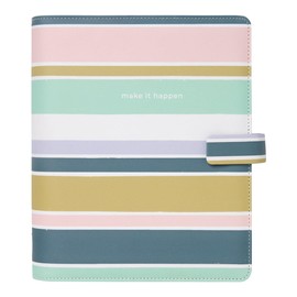 Filofax Good Vibes Organizer, A5 Size, Stripes - Smooth, Leather-Look, Six Rings, Week-to-View Calendar Diary, Multilingual, 2025 (C022687-25)