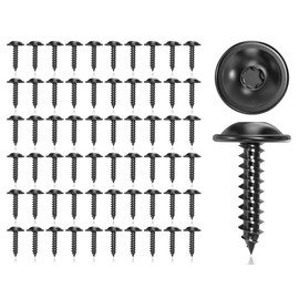 KAPSING Pack of 60 self-tapping screws M5 x 16 mm, self-tapping screws for car mudguards, bumper, wheel arches, grille, chassis, black self-tapping screws