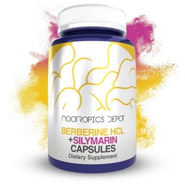 Nootropics Depot Berberine HCL + Silymarin Capsules | 500mg + 90mg | 180 Count | Supports Cellular Function, Metabolic Function, and Balanced Inflammation Levels