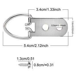 KEILEOHO 200 PCS Heavy Duty D Ring Picture Hangers with 200 PCS Screws, Double Hole D Hooks for Picture Hanging, Durable D Ring Hangers for Hanging Picture Frames, Mirrors, Picture