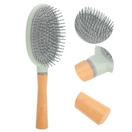 Paddle Hair Brush, Detangling Hair Brush Wooden Handle Ergonomic ABS Rubber Styling Tool for Home Travel