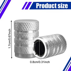 Lyxheth 4PCS Tire Valve Stem Caps, Car Tire Caps, Tire Air Cap Metal with Plastic Liner Corrosion Resistant Leak Proof, Universal Stem Covers Exterior Accessories for Trucks Motorcycles Bikes (Silver)