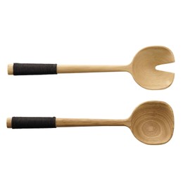 ASA Selection Salad Servers with Black Nylon Handle Wood L 31.2 cm W 8.2 cm H 5.40 cm