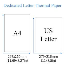 Thermal Printer Paper 8.5 x 11 Inch,100 Sheets Folding Thermal Paper, Lasting 3 years, US Letter Size Thermal Paper, Compatible with M08F/A40 Thermal Portable Printer, Continuous Folding(100 Sheets)