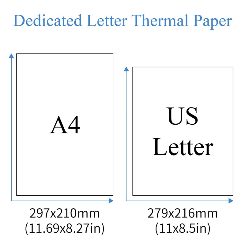Thermal Printer Paper 8.5 x 11 Inch,100 Sheets Folding Thermal