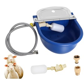 Automatic Water Bowl Plastic Livestock Waterer with Float Valves, 39 inch Water Hose, Quick Connector, Livestock Horse Waterer Dispenser for Dogs,Horse,Calf,Chicken,Goat, Water Trough…