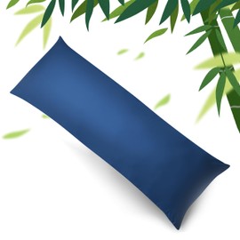 Body Pillow Cover Long Pillow Case,Long Cooling Pillow Cases, Viscose from Bamboo Full Body Pillow Case with Zipper for Adult,Soft & Breathable 20x54 Inches,1 Pack, Navy Blue