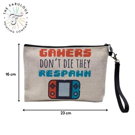 Tasche aus Leinen – Arcade Retro Gaming Spiele Video Humor Witz Geek Kultur – Kosmetiktasche aus Leinen – Kulturbeutel – Geldbörse, Respawn, 23.5 x 15 cm, Kosmetiktasche