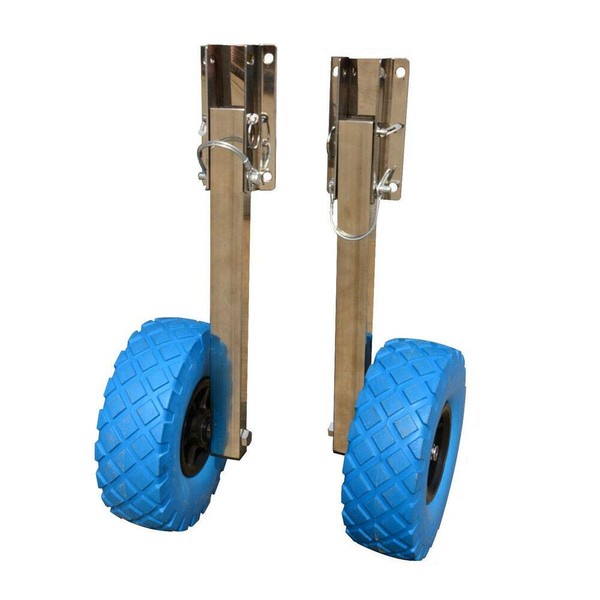LiFuJunDong Boat Trailer Boat Aluminum Launching Wheels Dolly Transom Launching Wheels for Inflatable Aluminum Boats Quick Release 10''x3'' Tires 160kg