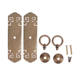 2set Chinese Brass Cabinet Handles Lucky Pattern Retro Vertical Antique Bronze Cabinet Strip Pull Hardware for Drawer