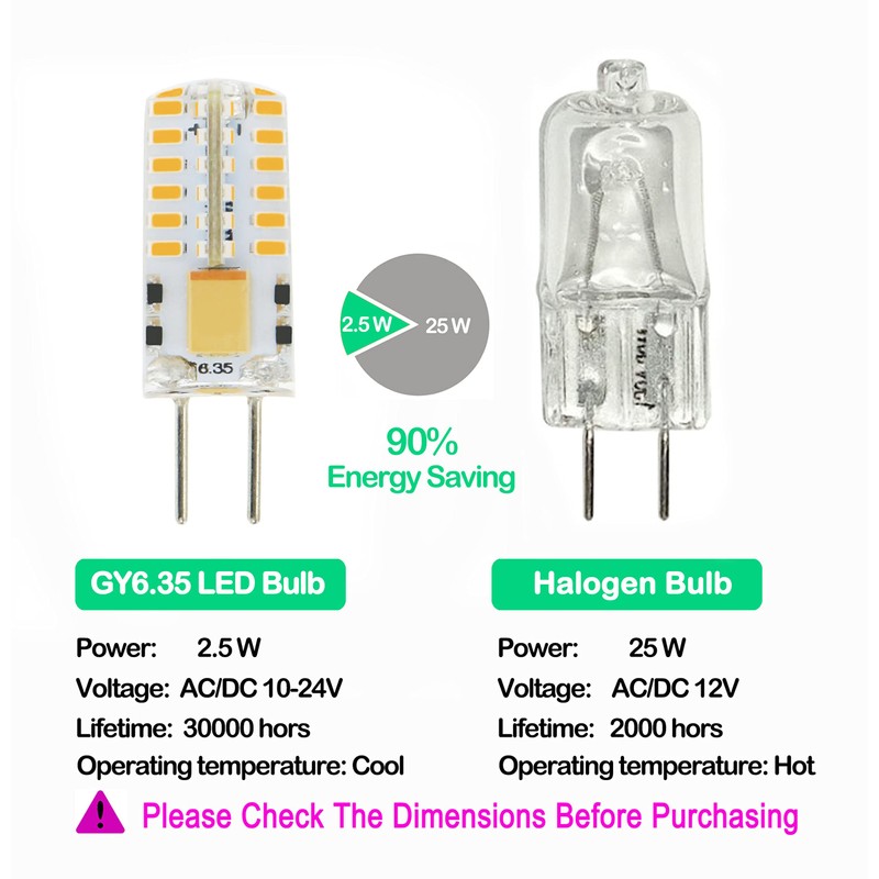 Lamsky DC12V G6.35 GY6.35 LED Bulb,3W Warm White,25W Equivalent (4-Pack)