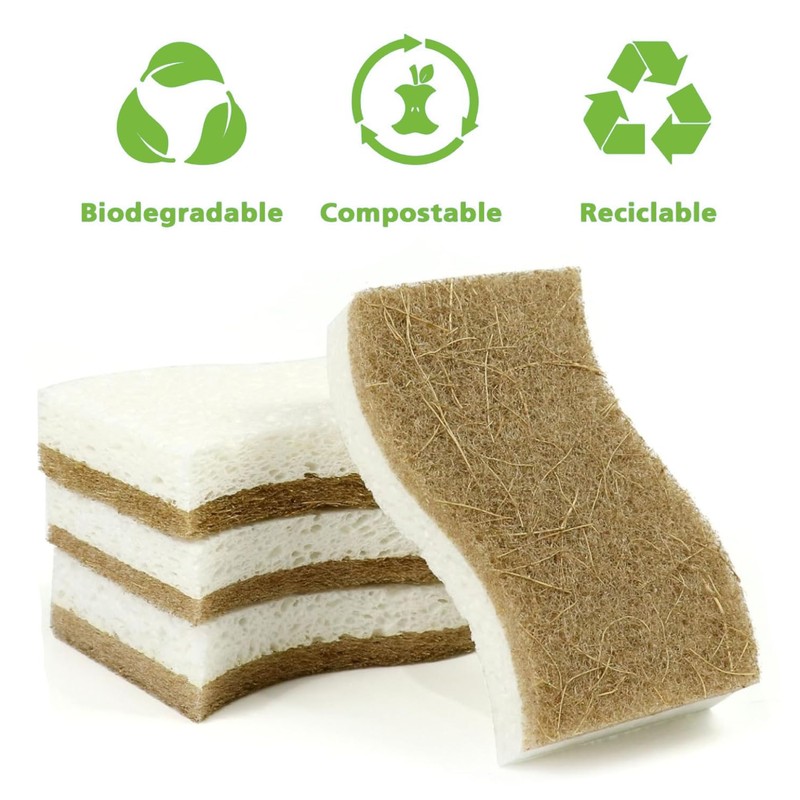 Kandid Eco-Friendly Biodegradable Sponge Set Of 12 Sponges | Coconut