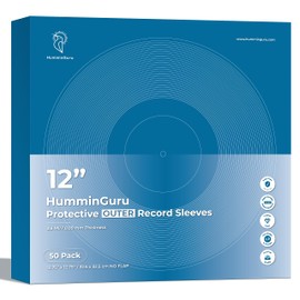 HumminGuru Protective Vinyl Record Outer Sleeves 12", Acid Free & Crystal Clear High Density Polypropylene Outer Record Sleeves for Single & Double LP Album Cover, 3.5 Mil (50 Outer Sleeves), transparent, Japanese