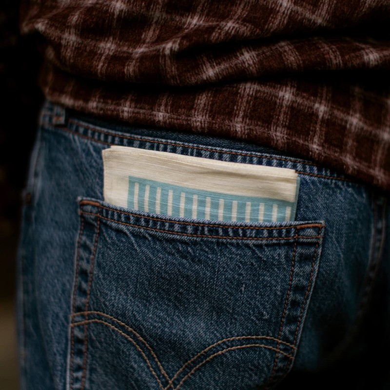 Topdrawer Japanese Handkerchief, 100% Cotton, Diamond Stitch Pattern, Rust
