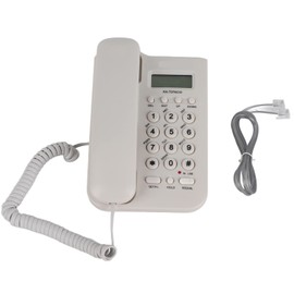 Garsent Corded Telephone, Analogue Cord Phones with Calls Display for Office Home (White)