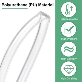 M METERXITY Pneumatic Tubing Pipe, 6.5mm(ID) x10mm(OD) PU Polyurethane Air Compressor Hose for Air Compressor Fitting/Gas/Fluid Transfer, Air Hose Line Tube [5M/16.4ft, Clear]