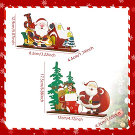 Wooden Christmas Table Sign, 2 Pcs Christmas Table Decorations Christmas Table Ornament Christmas Santa Centerpiece Tabletop Signs for Xmas Party Supplies Home Room Decor Y4LRXWBJ