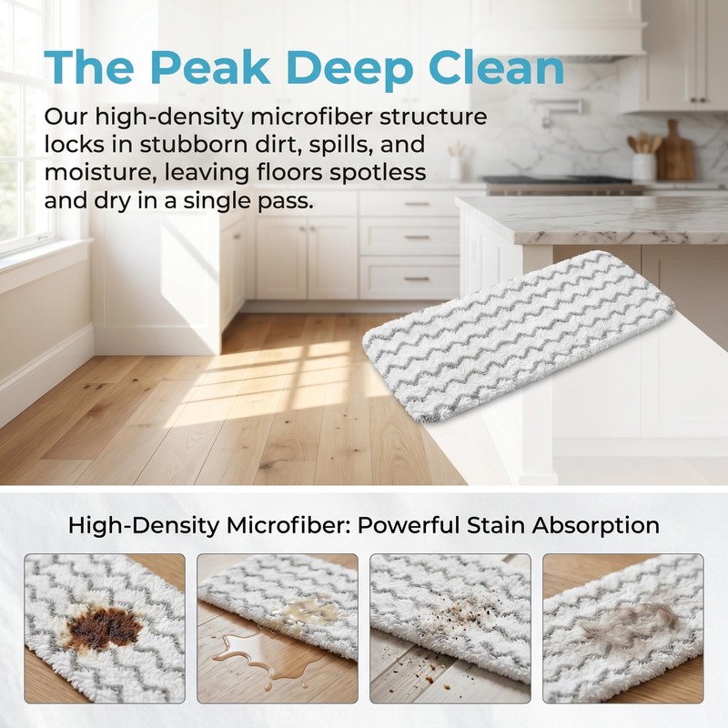 eefaYIYIFA 12 Pack Steam Mop Replacement Pads, Washable Microfiber Scrub