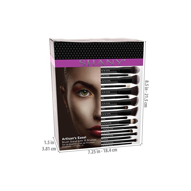 SHANY Artisans Easel 18 Piece Elite Cosmetics Brush Collection, Black
