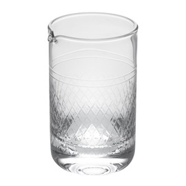 Restaurantware Bar Lux 17 Ounce Cocktail Mixing Glass 1 Hand Blown Cocktail Stirring Glass - Diamond Cut Contains No Lead Clear Crystal Glass Mixing Pitcher Weighted Bottom Versatile