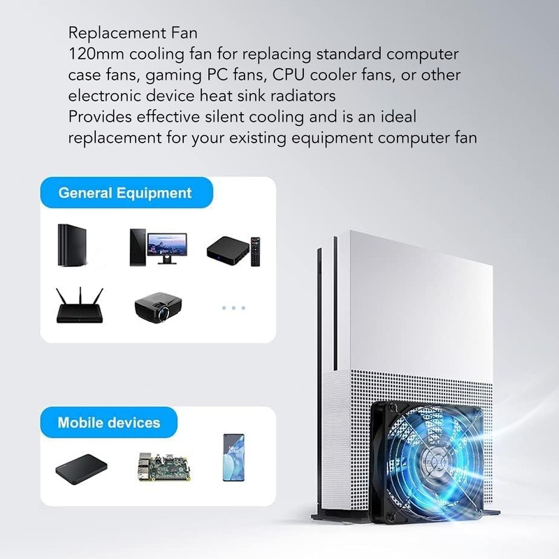120mm Computer Fan Speed Adjustable 2800RPM Portable Computer Case Cooling