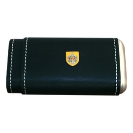 Argyll & Sutherland Highlanders Cigar Tube Leather Covered Black Case With Cedar Lining In Gift Box ME27