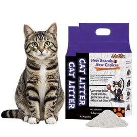 Natural Cat Litter from Bentonite, Clumping,Ultra Absorbent and Fast Drying, Odor Control Litter, Alternative to Pellet Litter Unscented and Lightweight, Dust Free (10lb x 2bags)