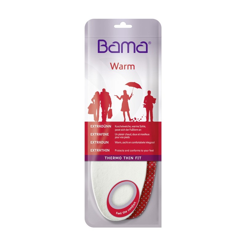 Bama 201750-999-42"Thermo Thin Fit Insole, White/Red, Size 42
