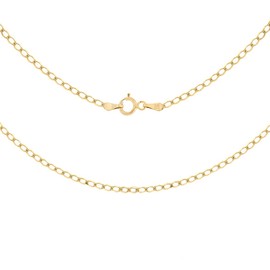 Carissima Gold Unisex 9 ct Yellow Gold 1.6 mm Flat Curb Chain Necklace of Length 46 cm/18 Inch