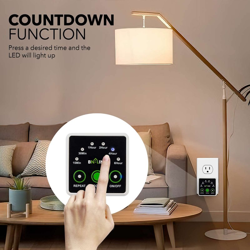 BN-LINK Smart Digital Countdown Timer, Repeat Cycle Timer with 3-Prong