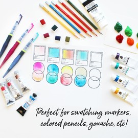 Kristy Rice Color Swatch Clear Stamp Set to Test Your Professional Art Supplies - Swatch Your New Watercolor Paint Set, Coloring Markers, Color Pencils, Alcohol Markers Set and Gouache Paint Sets