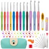 Crochet Hook Set 51 Pieces Crochet Hooks, 12 Sizes Crochet Set for Beginners Adults Children, Crochet Set Knitting Needles with Ergonomic Handle Crochet Accessories Crochet Bag, Crochet Set Knitting