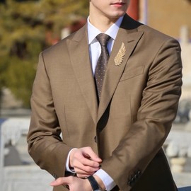 2Pcs Vintage Angel Wings Brooch Pin Set,Gold Silver Wings Lapel Pin Wings Suit Pin Wedding Party Jewelry for Women Men Birthday Gifts (Gold 2Pcs)