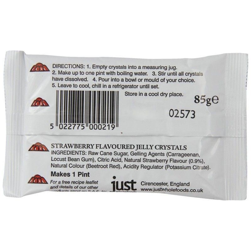 (2 Pack) - Just Wholefoods - Strawberry Jelly Crystals |
