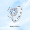 INFUSEU March Birthstone Ring Aquamarine Rings for Women Sterling Silver