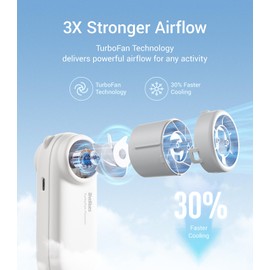 Diveblues TurboBear Portable Handheld Turbo Fan, 5 Gear Wind, Travel Essentials, Small Hand Held Fan Rechargeable, Mini Personal Fans Cooling, Battery Powered, Pocket Cute Gifts Women