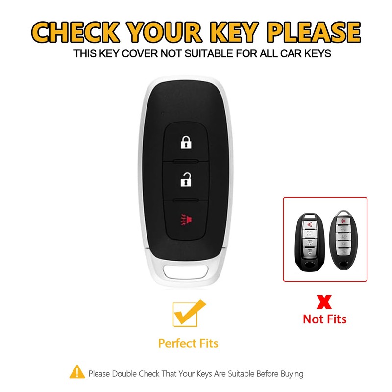 FT FUNTOR for Nissan Key Cover,3 Buttons TPU Key Case