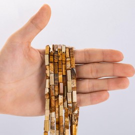 Cuentas de piedra natural soplada rectangulares en tubo de 13x4mm, cuentas sueltas de piedra semipreciosa para hacer pulseras, collares y aretes de 38cm/str