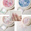 HIENAJ 4 boxs Holographic Iridescent Nail Sequins Decoration Shiny Flakes