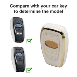 Elegananccy for Subaru Key Fob Cover, Soft Full Protection Key Case Shell with Keychain Compatible with Ascent BRZ Crosstrek Forester Impreza Legacy Outback WRX STI (White)