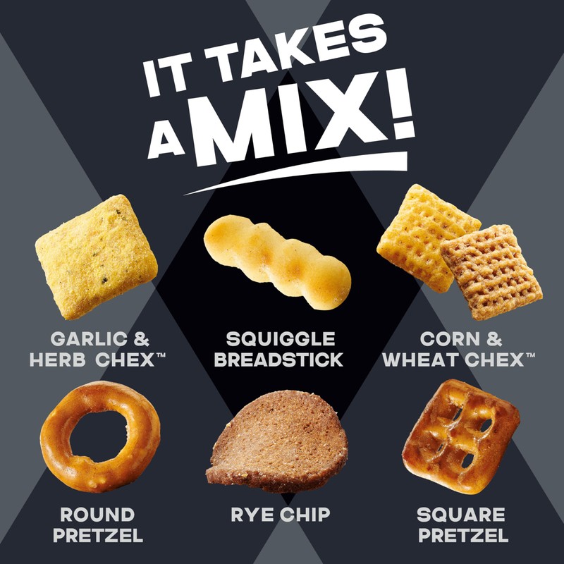 Chex Mix Bold Garlic and Herb Snack Mix, Snack Tub,
