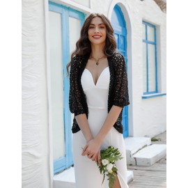 Gyabnw Women's Shrugs and Boleros for Evening Crochet Cardigan Summer Lightweight Jacket