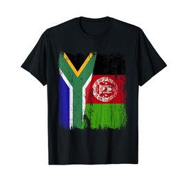 South Africa Afghanistan Half Flag South African Afghan T-Shirt