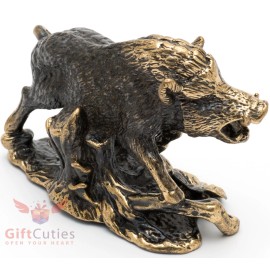 Solid Brass Figurine of wild Boar pig Hog Swine IronWork