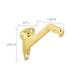 Design House 181990 Standard Handrail Bracket, 5-Pack, Polished Brass, 5 Count